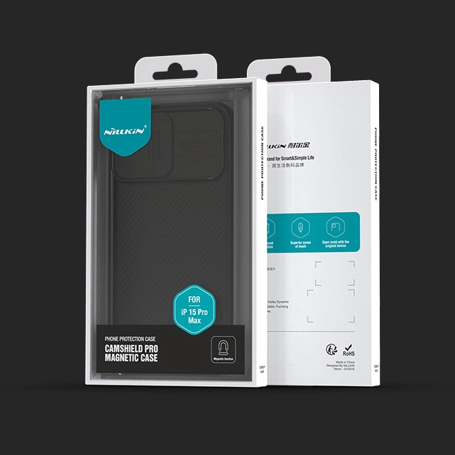 NILLKIN CamShield Pro Magnetic Ultra odolný MagSafe kryt s krytkou kamery pro iPhone 15 Pro Max, černý