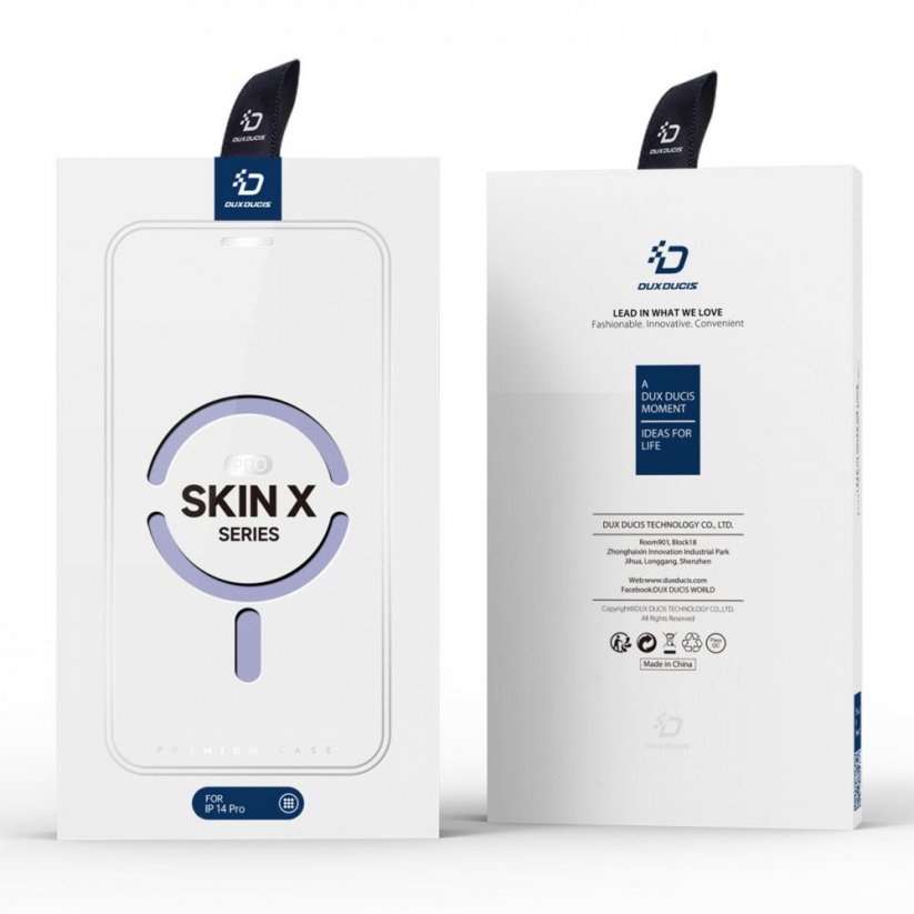 DUX DUCIS Skin X Pro Flipový MagSafe kryt pro iPhone 14 Pro, fialový