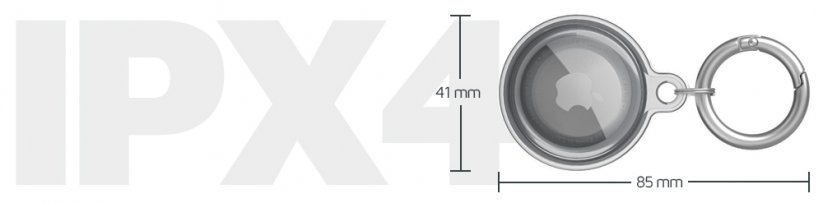 ESTUFF ES663020 Voděodolný přívěšek na klíče pro Apple AirTag s 360° ochranou, kouřově čirý
