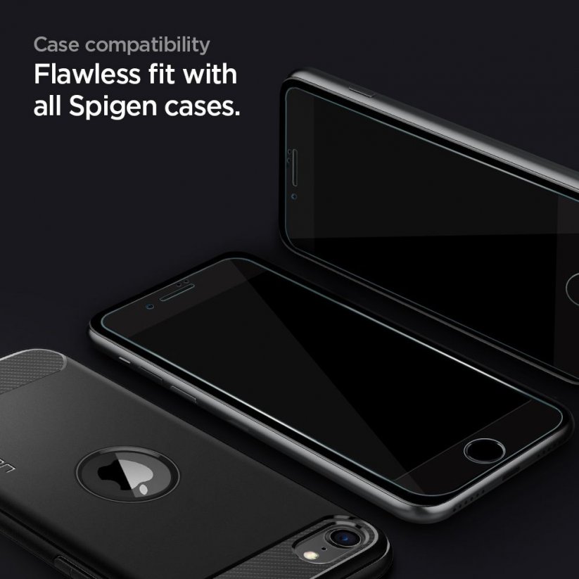 SPIGEN AlignMaster Ochranné sklo 3D FULL-COVER 0.3mm pro iPhone 7/8/SE20/SE22, montážní rámeček