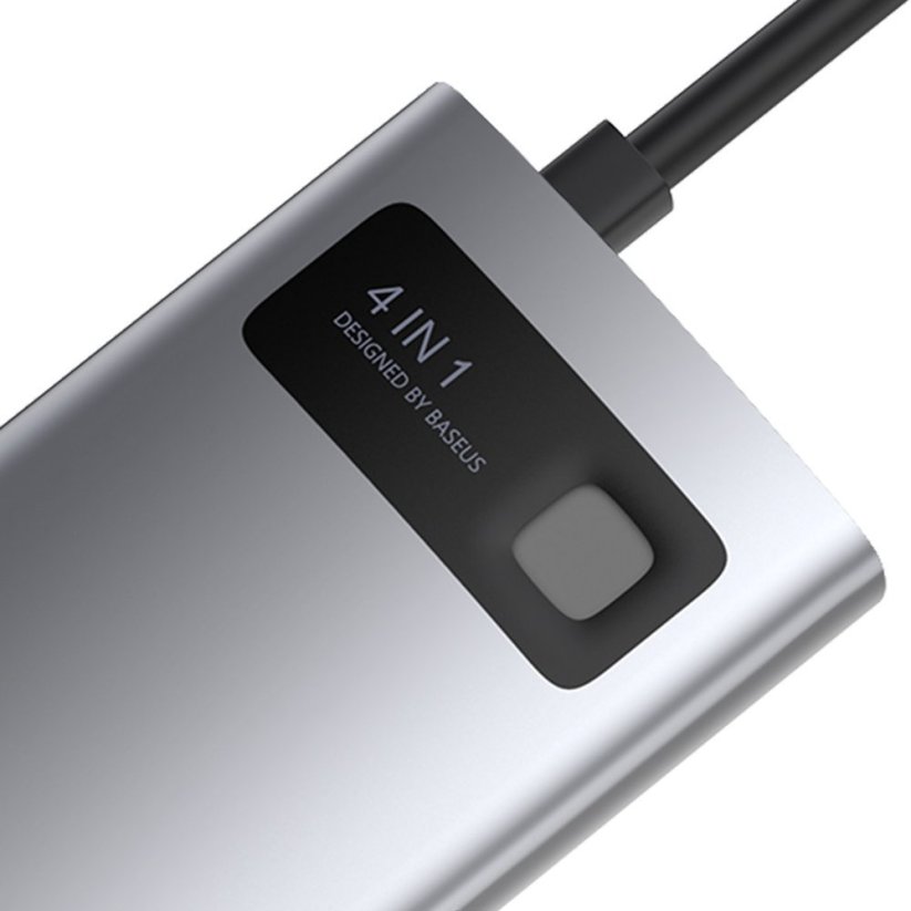 BASEUS CAHUB-CY0G USB-C Hub 4v1 (HDMI, USB-C, 2xUSB), PD až 100W, Space Grey