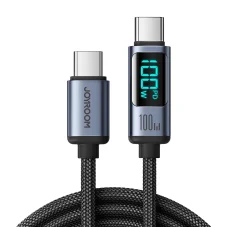 Joyroom Prism Series A16 USB-C / USB-C 100W 1,2m kabel s LED displejem - černý