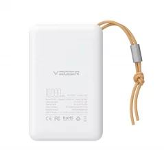 VEGER W1151 MagOn MagSafe bezdrátová powerbanka 10.000mAh, 22,5W PD, bílá