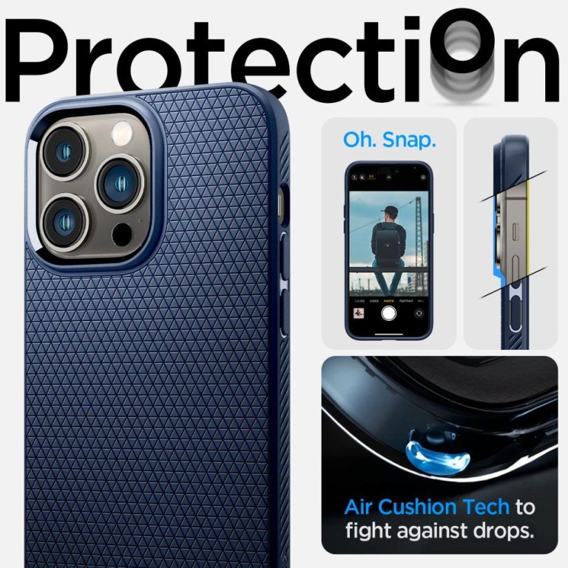 SPIGEN Liquid Air odolný kryt pro iPhone 14 Pro, tmavě modrý