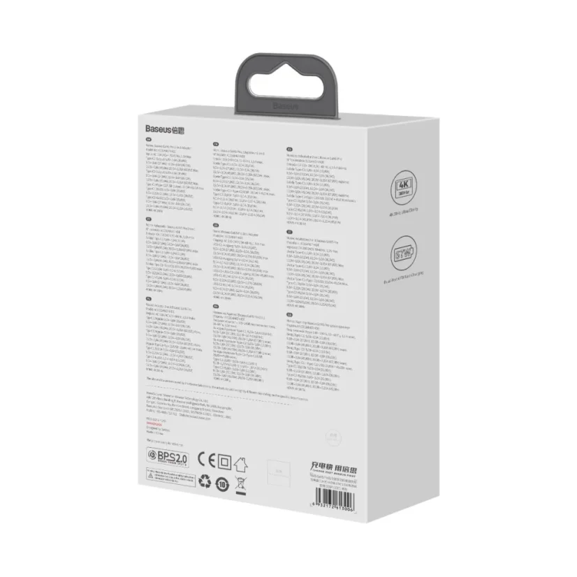 GaN5 Baseus CCGP110201 HUB HDMI nabíječka 2x USB-C / USB-A / HDMI 4K 30Hz 1,5m - černá + USB-C - USB-C 100W kabel 1m