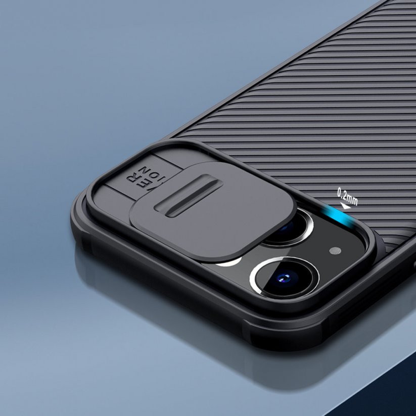 NILLKIN CamShield Pro Magnetic Ultra odolný MagSafe kryt s krytkou kamery pro iPhone 13, modrý