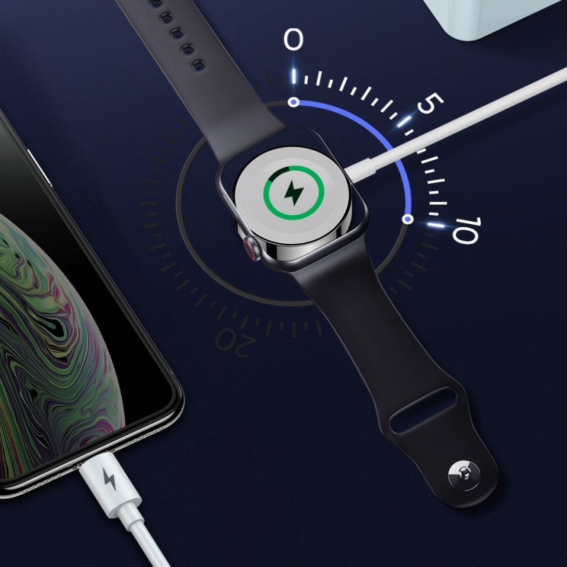 JOYROOM S-IW002S Nabíjecí kabel 2v1 pro hodinky Apple Watch a iPhone 1,5m, bílý