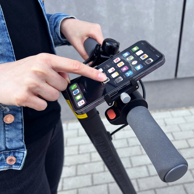 WOZINSKY WBHBK1 Hliníkový držák telefonu (3,5-6,9") na kolo, montáž na řídítka nebo představec, černý