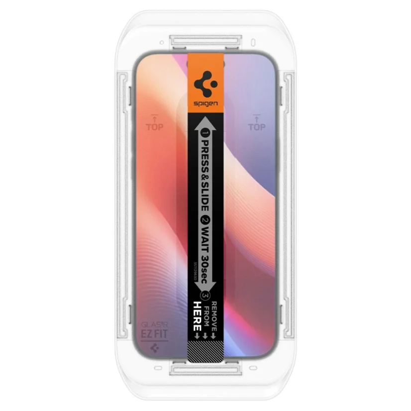 SPIGEN EZ Fit Ochranné sklo 2.5D FULL-COVER 0.3mm pro iPhone 16 Pro, montážní rámeček, 1ks