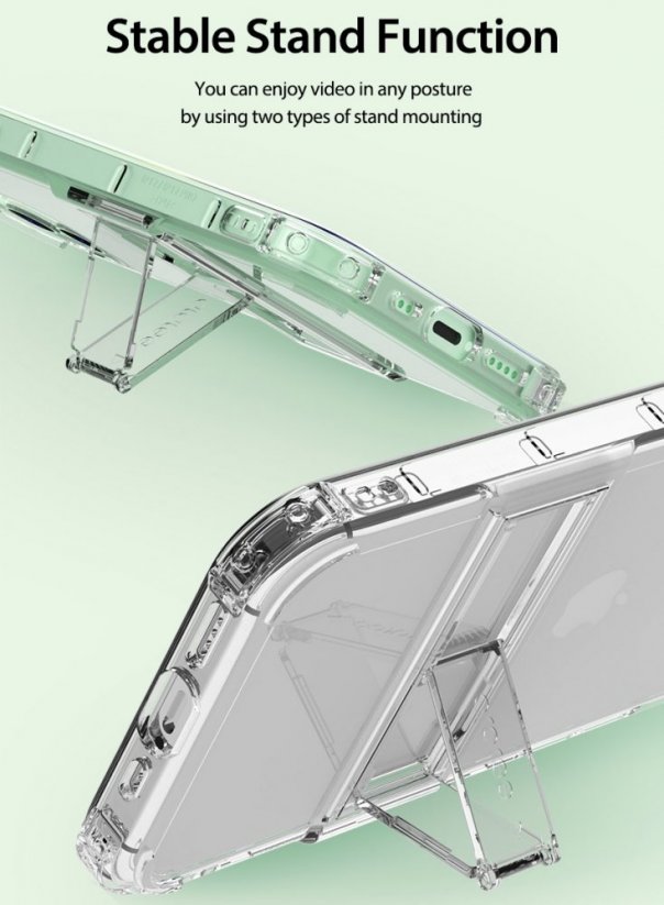 ARAREE Mach Stand Ultra odolný kryt se stojánkem pro iPhone 12 Mini, čirý se třpytkami