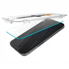 SPIGEN EZ Fit Ochranné sklo 2.5D FULL-COVER 0.3mm pro iPhone 14 Pro, montážní rámeček, 2ks