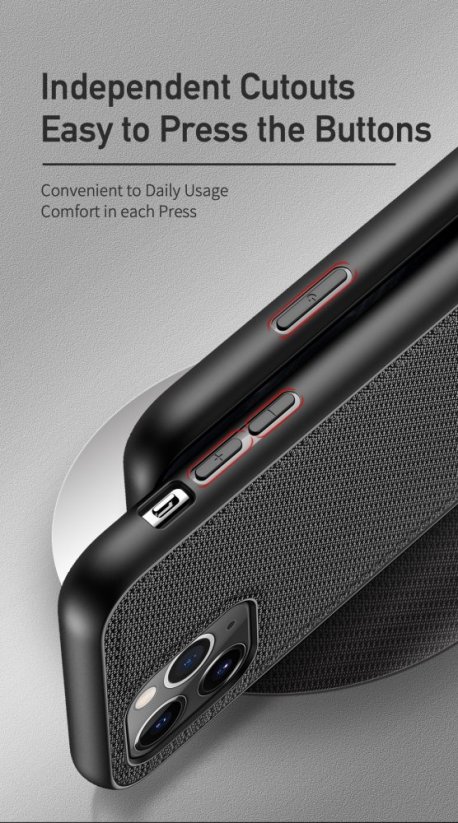 DUX DUCIS Fino Series Odolný kryt s textilními zády pro iPhone 11 Pro, šedý
