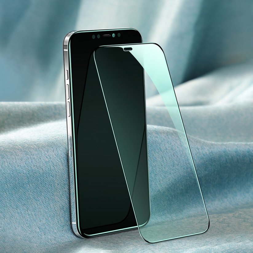 JOYROOM JR-PF598 Ochranné sklo 2.5D FULL-COVER 0.33mm pro iPhone 12 Mini, černý rámeček, Anti-Blue