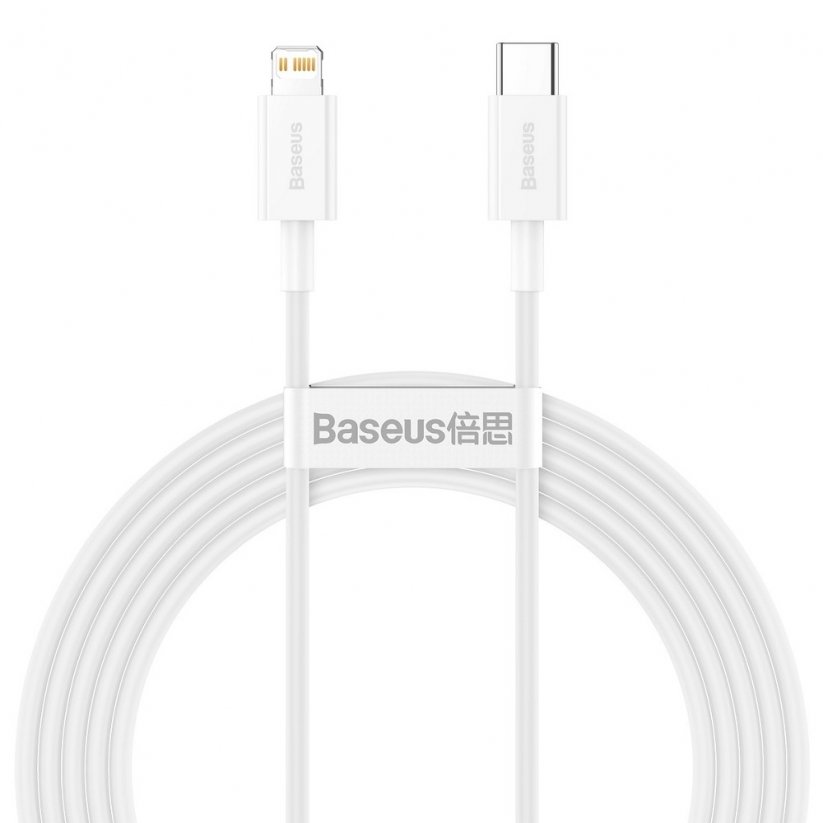 BASEUS CATLYS-C02 Datový a nabíjecí kabel USB-C/Lightning s podporou PD 20W, 2m, bílý