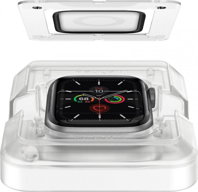 SPIGEN Proflex EZ Fit Ochranné sklo 3D FULL-COVER 0.16mm pro Apple Watch 4/5/6/SE 44mm, montážní rámeček, 2 ks