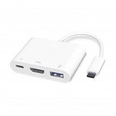 MICROCONNECT USB-C Multiport Adapter Hub 3v1 (HDMI, USB, USB-C), bílý