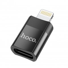 HOCO UA17 Kovová redukce z USB-C/Lightning s podporou datového přenosu, černá