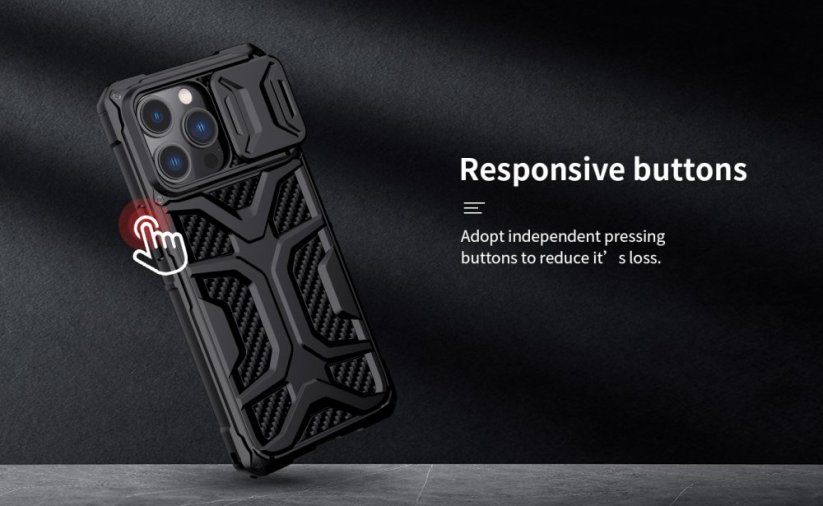 NILLKIN Adventurer Case Ultra odolný kryt s krytkou kamery pro iPhone 13 Pro, černo-červený