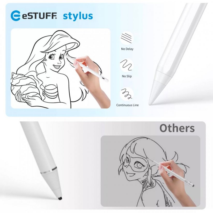 ESTUFF ES689010 Stylus Pen pro Apple iPad/iPad Pro, bílý
