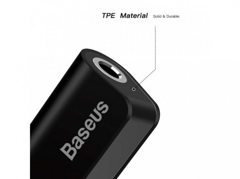 BASEUS CALL32-01 adaptér pro 3,5mm sluchátka a napájení (Lightning na Lightning+Jack), černá