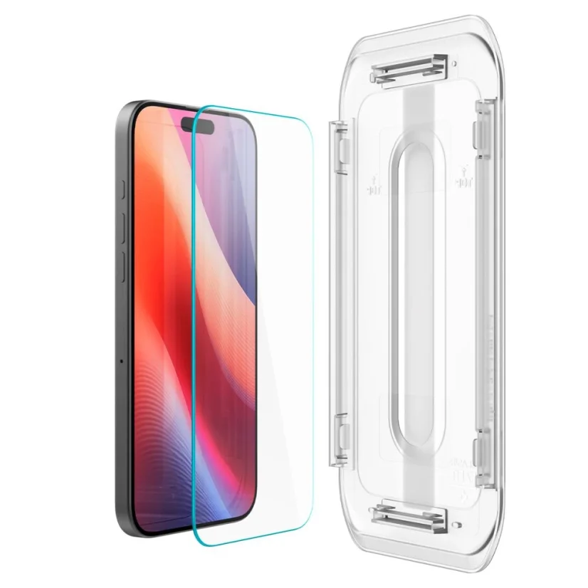 SPIGEN EZ Fit Ochranné sklo 2.5D FULL-COVER 0.3mm pro iPhone 16 Pro Max, montážní rámeček, 1ks