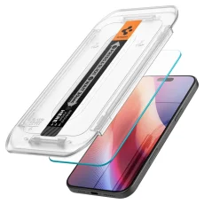 SPIGEN EZ Fit Ochranné sklo 2.5D FULL-COVER 0.3mm pro iPhone 16 Pro, montážní rámeček, 1ks