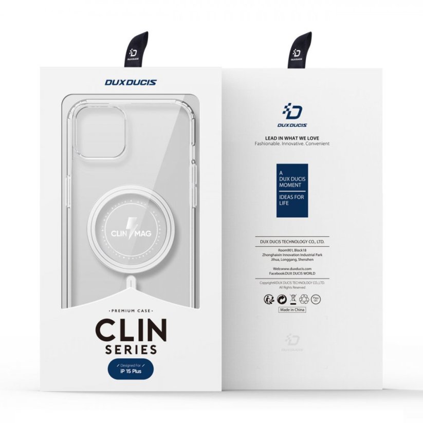 DUX DUCIS Clin Series Odolný kryt kompatibilní s MagSafe pro iPhone 15 Plus, čirý