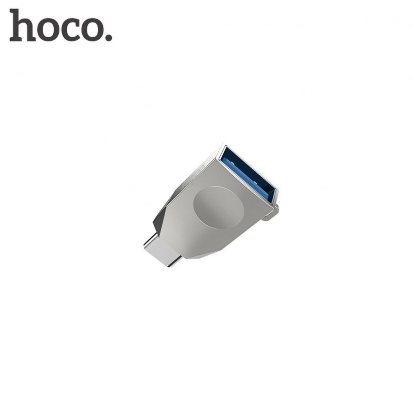 HOCO UA9 Redukce OTG USB-C na USB-A s nabíjením až 12W, béžová