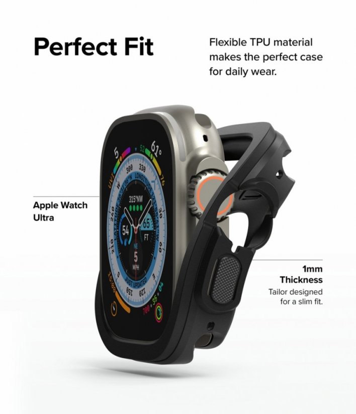 RINGKE Air Sports Odolný ochranný kryt pro Apple Watch Ultra (49mm), světle šedý