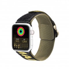 DUX DUCIS Strap Outdoor Textilní řemínek pro Apple Watch 42/44/45/49mm, černo-žlutý