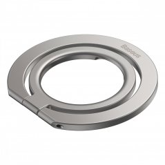 BASEUS SUCH000012 Halo Magnetický (MagSafe) kroužek s prstýnkem, stříbrný