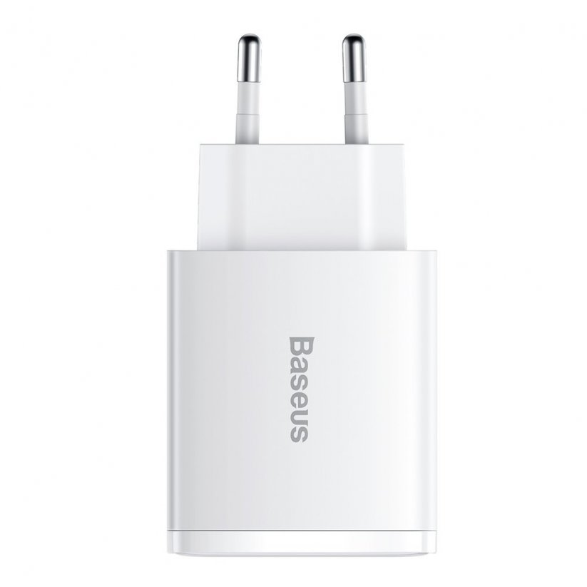 BASEUS CCXJ-E02 Nabíječka 2x USB a USB-C PD s výkonem 30W, bílá