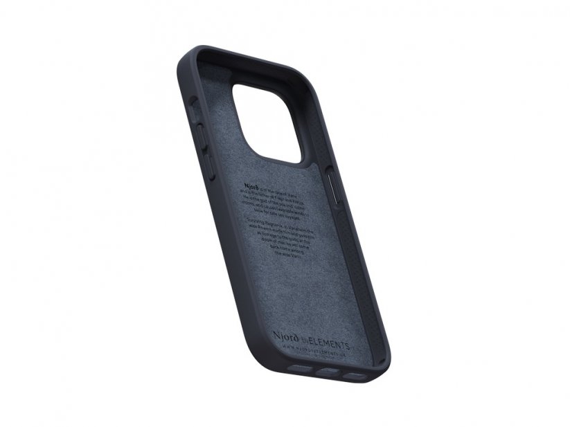 NJORD Genuine Leather Odolný kryt z pravé kůže pro iPhone 14 Pro, černý