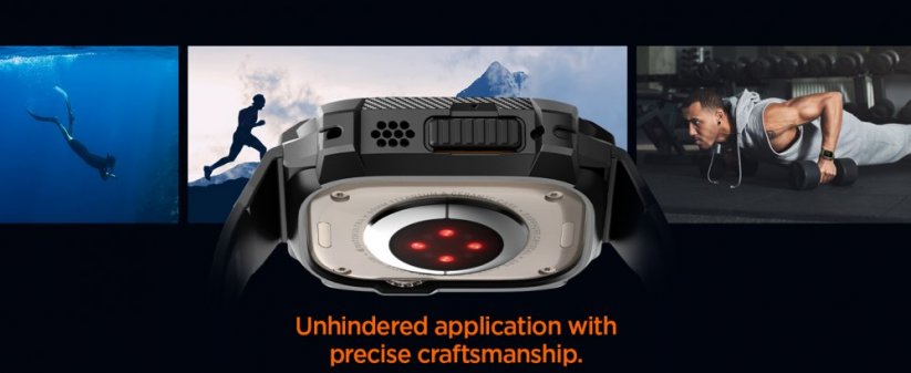 SPIGEN Rugged Armor Pro Ultra odolný kryt a řemínek pro Apple Watch Ultra (49mm), černý