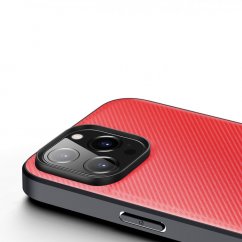 DUX DUCIS Fino Series Odolný kryt s textilními zády pro iPhone 14 Pro Max, červený