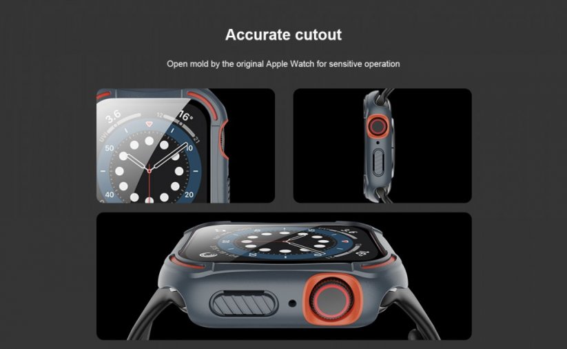 NILLKIN CrashBumper 360° kryt pro Apple Watch 4/5/6/SE (44 mm), černý