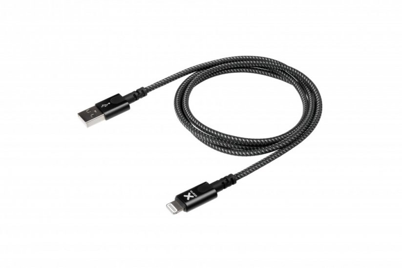 XTORM CX2011 Original ultra odolný datový a nabíjecí kabel USB/Lightning MFi 12W, 1m, černý