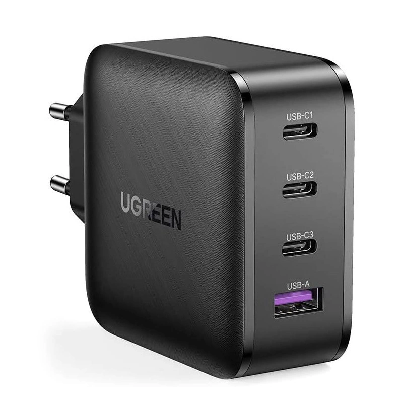 Ugreen GaN PPS 65W USB / 3x USB Type C QC 3.0 Power Delivery SCP FCP AFC (Gallium Nitride) rychlonabíječka černá (CD224 70774)