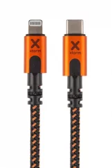 XTORM CXX003 Extreme Ultra odolný datový a nabíjecí kabel USB-C/Lightning MFi 60W, 1,5m, černo-oranžový