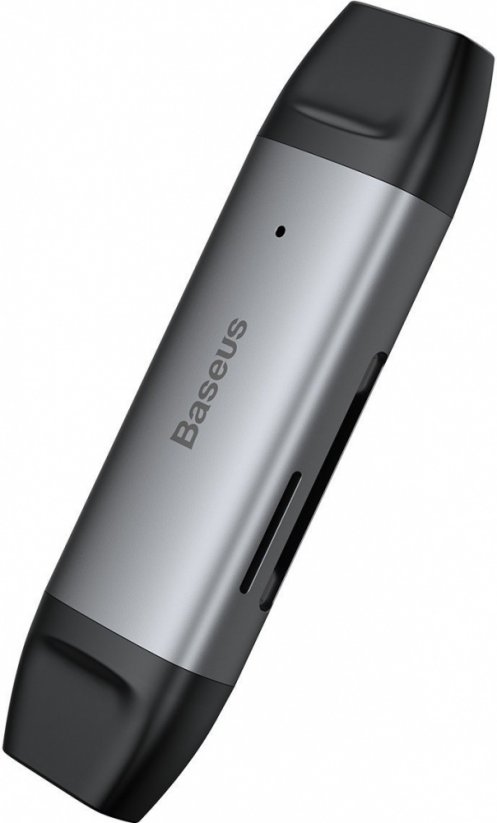 BASEUS CADKQ-B0G Lentil - Cabin čtečka paměťových karet s USB a USB-C konektorem, vesmírně šedá
