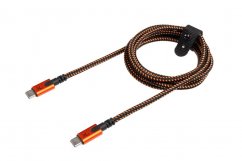 XTORM CXX005 Extreme Ultra odolný datový a nabíjecí kabel USB-C/USB-C PD 100W, 1,5m, černo-oranžový