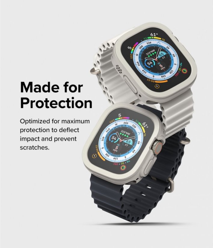 RINGKE Air Sports Odolný ochranný kryt pro Apple Watch Ultra (49mm), světle šedý