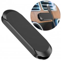 AG PREMIUM S6 Magnetický samolepící držák s drážkami na kabel pro mobilní telefon, černý