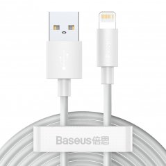 BASEUS TZCALZJ-02 Simple Wisdom Sada 2ks kabelů USB/Lightning 12W, 1,5m, bílý