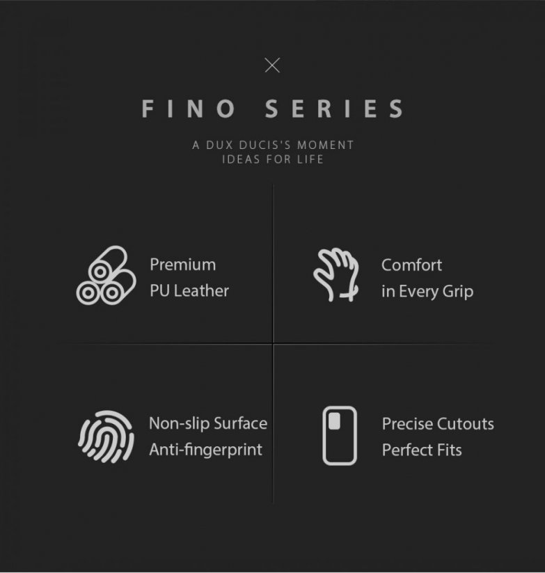 DUX DUCIS Fino Series Odolný kryt s textilními zády pro iPhone 14, červený