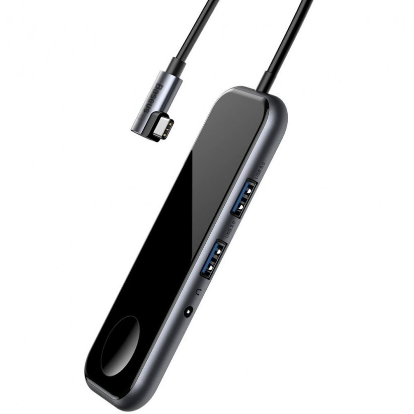 BASEUS CAHUB-AZ0G USB-C Hub 6v1 (HDMI, USB-C, 2xUSB3.0, 3.5mm, Watch nabíječka), PD až 60W, Space Grey