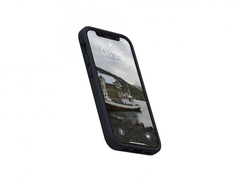 NJORD Vindur Kryt z lososí kůže pro iPhone 12 Mini, tmavě šedý