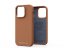 NJORD Genuine Leather Odolný kryt z pravé kůže pro iPhone 14 Pro, světle hnědý