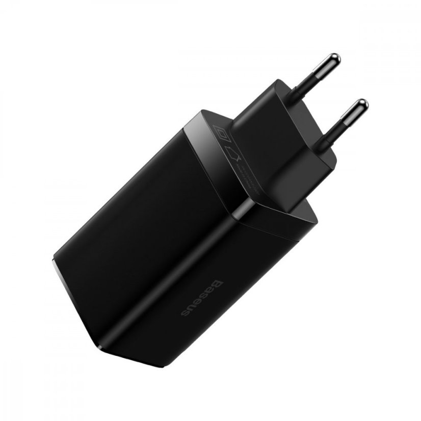 BASEUS CCGP050101 GaN3 Pro Tříportová nabíječka USB + 2x USB-C PD 65W a USB-C kabel, černá