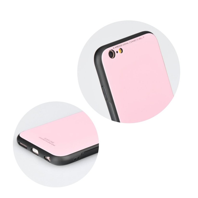 FORCELL Glass Case kryt se skleněnými zády pro iPhone 12 Pro Max, růžový